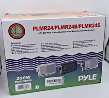 Pyle PLMR24 3.5" 200W 3-Way Marine Audio Speakers Outdoor Weatherproof -2 In Box