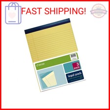 Top Flight Legal Pad, 8.5 x 11.75 Inches, 0.375 Inch Rule, Canary, 50 Sheets per