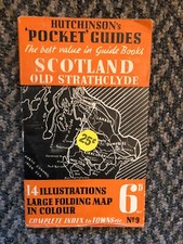 Ecosse 1939 Hutchinson's Old Strathclyde Pocket Guide Book avec cache poussière RARE