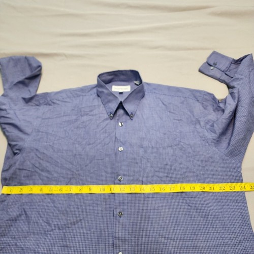 Yves Saint Laurent Men's Blue Checkered Dress Shirt Size16.5 x 32-33 - Picture 9 of 16