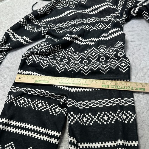 Fabletics Fleece Einteiler Overall mit Kapuze schwarz weiß Fair Isle Damen Größe S - Bild 11 von 11
