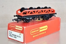 HORNBY R131 BR FLAT WAGON with WHEEL LOAD MINT BOXED og