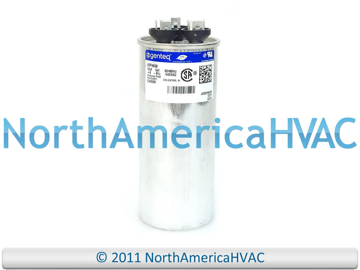 【ERDEM】 Capcom Dual Capacitor Round 40/5 uf MFD 440 Volt Fits GE