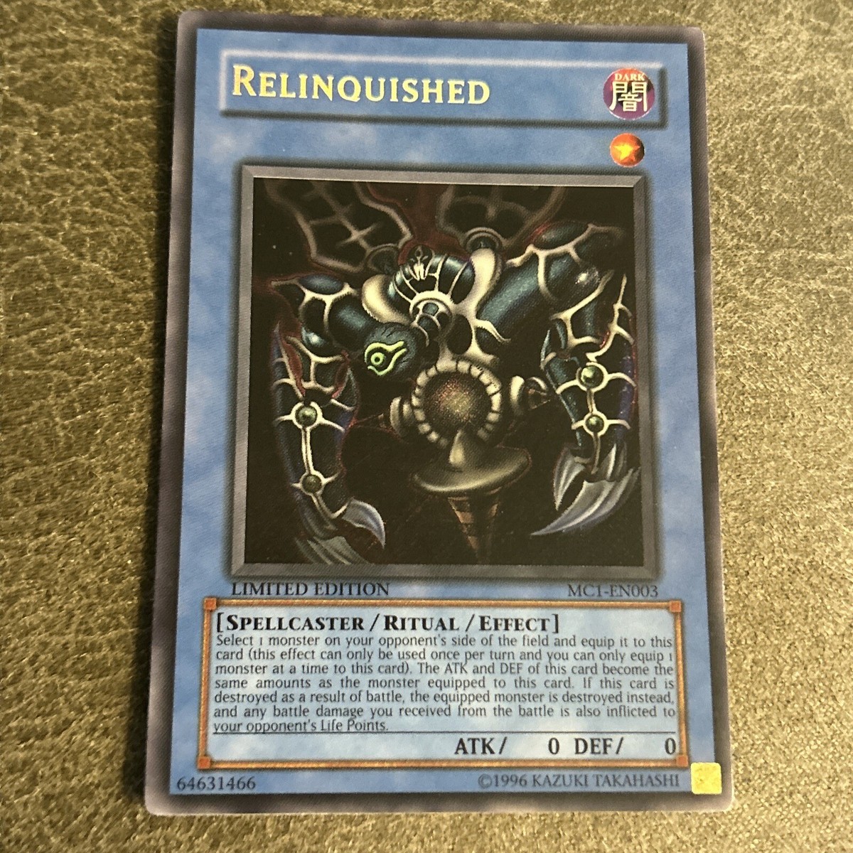 MC1-EN003 Relinquished Secret Rare Limited Edition Yugioh Card - LP