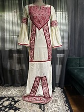 Vintage Palestinian Handmade Thobe Embroidered Dress