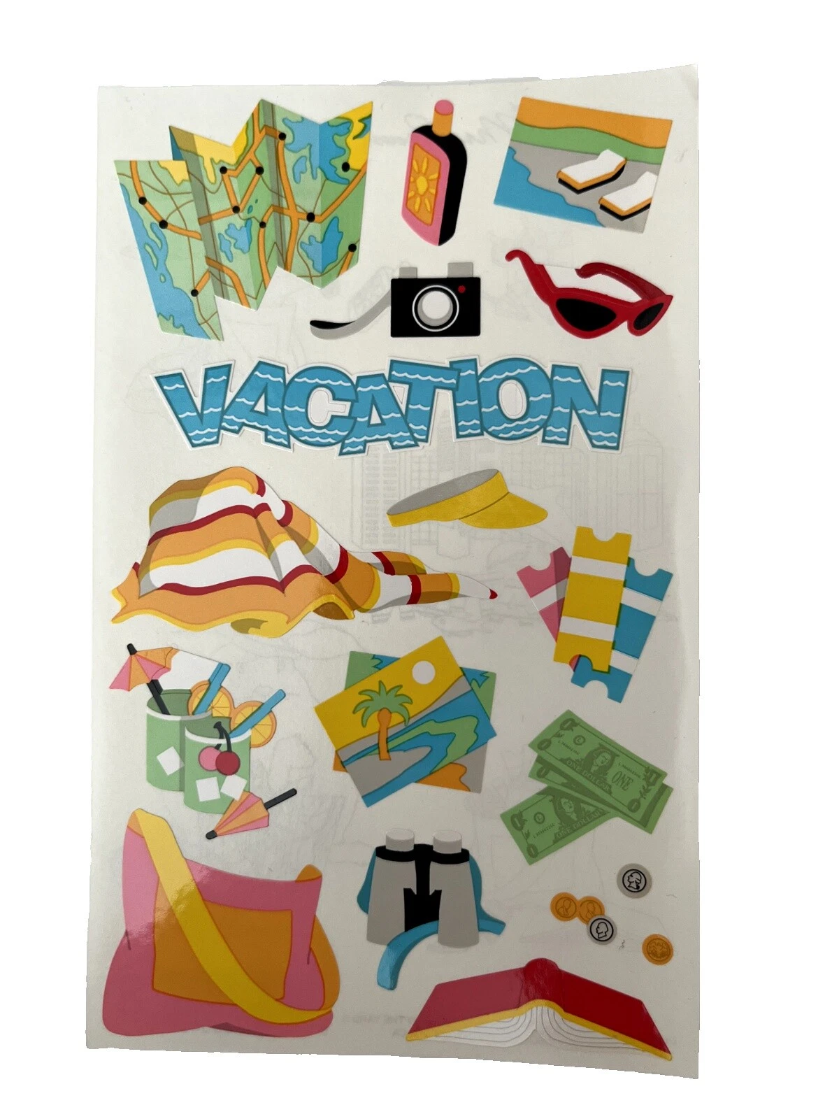 Praia e Tropical adesivos para scrapbooking