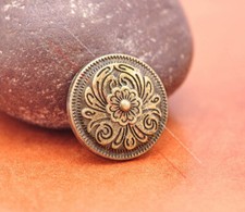 20x 20mm Retro Brass Round Western Flower Art Leathercraft Belt Leather Concho