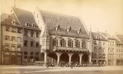 Germany, Freiburg, das Kaufhaus vintage albumen print.  Albumin Print 1