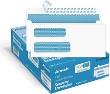  10 Double Window Security Envelopes - Self Seal - Security Tinted 30001 