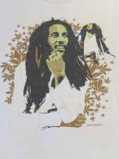 Vintage Bob Marley 2004 Zion Rootswear Beige T-shirt SZ XL. Boxy 23.5"x2 8"