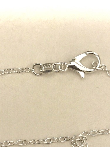 18K White Gold Over Pink & White Flower Crystal German Silver Pendant w/ Chain - Picture 7 of 7