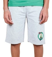 Boston Celtics NBA Men's Gray Team Logo French Terry Shorts: L-XL
