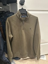 Ralph Lauren 1/4 Zip Pullover Sweater shirt Cotton Sweatershirt Men  s L Olive