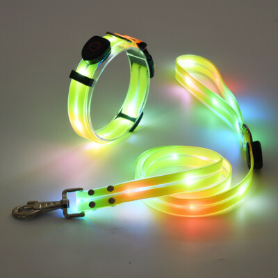 LED Hundehalsband Hundeleine Wiederaufladbar USB Ladekabel Leuchtendes  Halsband | eBay.de
