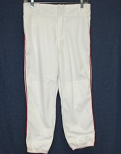 NOS NWT A4 Youth White Uniform Red Pinstripe Pants Softball Baseball L