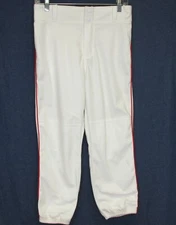 NOS NWT A4 Youth White Uniform Red Pinstripe Pants Softball Baseball L