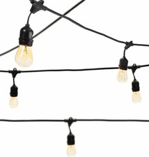 11M Waterproof Retro Heavy Duty Festoon String Lights Kit Marquee Bistro Garden