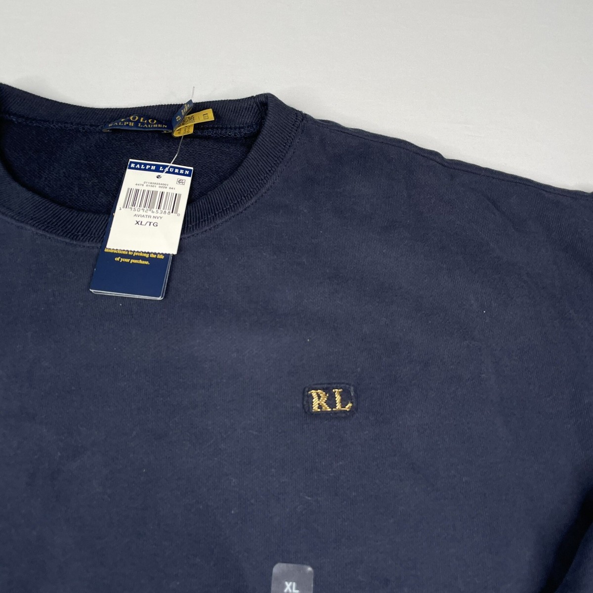 Polo Ralph Lauren Navy Aviator Sweatshirt Womens Size XL Cotton 