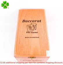 Baccarat The Game Double Corona Havana Empty Wood Cigar Box 8" x 4.5" x 4.25"