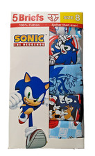 Boys Underwear Sonic The Hedgehog Pack of 5 Briefs Size 8 Multicolor Sega