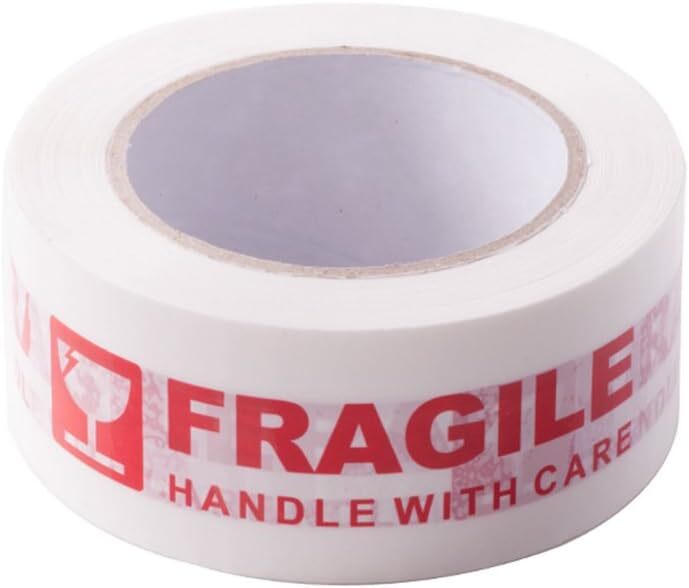 AGU Warning Fragile Tape-Handle with Care Packing Printing Tape-2 Inch 1 Roll