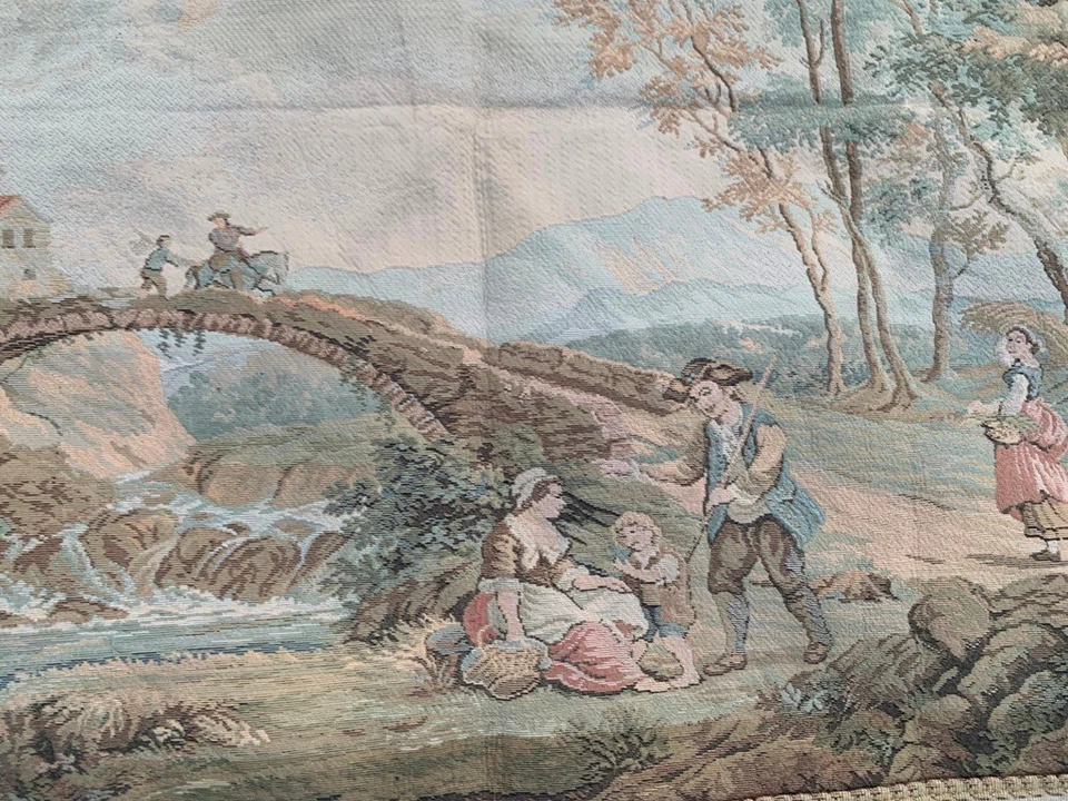 Medeival  Vintage French Amazing Tapestry Pictorial Home Decor Tapestry 3x4 ft - Image 3 of 4