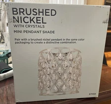 Brushed  nickel with crystals mini pendant shade #87059