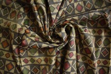 FNC Vintage 5Yd Saree Indian Multi Hand Woven Ikat Blend Silk Sari Used Fabric