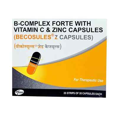 Becosules Z Multivitamin Kapseln (60 Kapseln) mit Vitamin C & Zink, Immunität