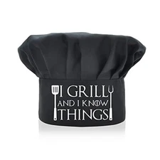 AGMdesign Funny Chef Hat, I Grill and I Know Things, Adjustable Kitchen 