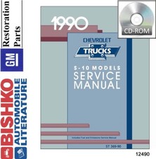 1990 Chevrolet S-10 Truck Models Factory Shop Service Manual CD
