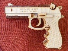 Lazer Models Task Master Cal Berretta 9mm hand gun wood model kit rare OOP