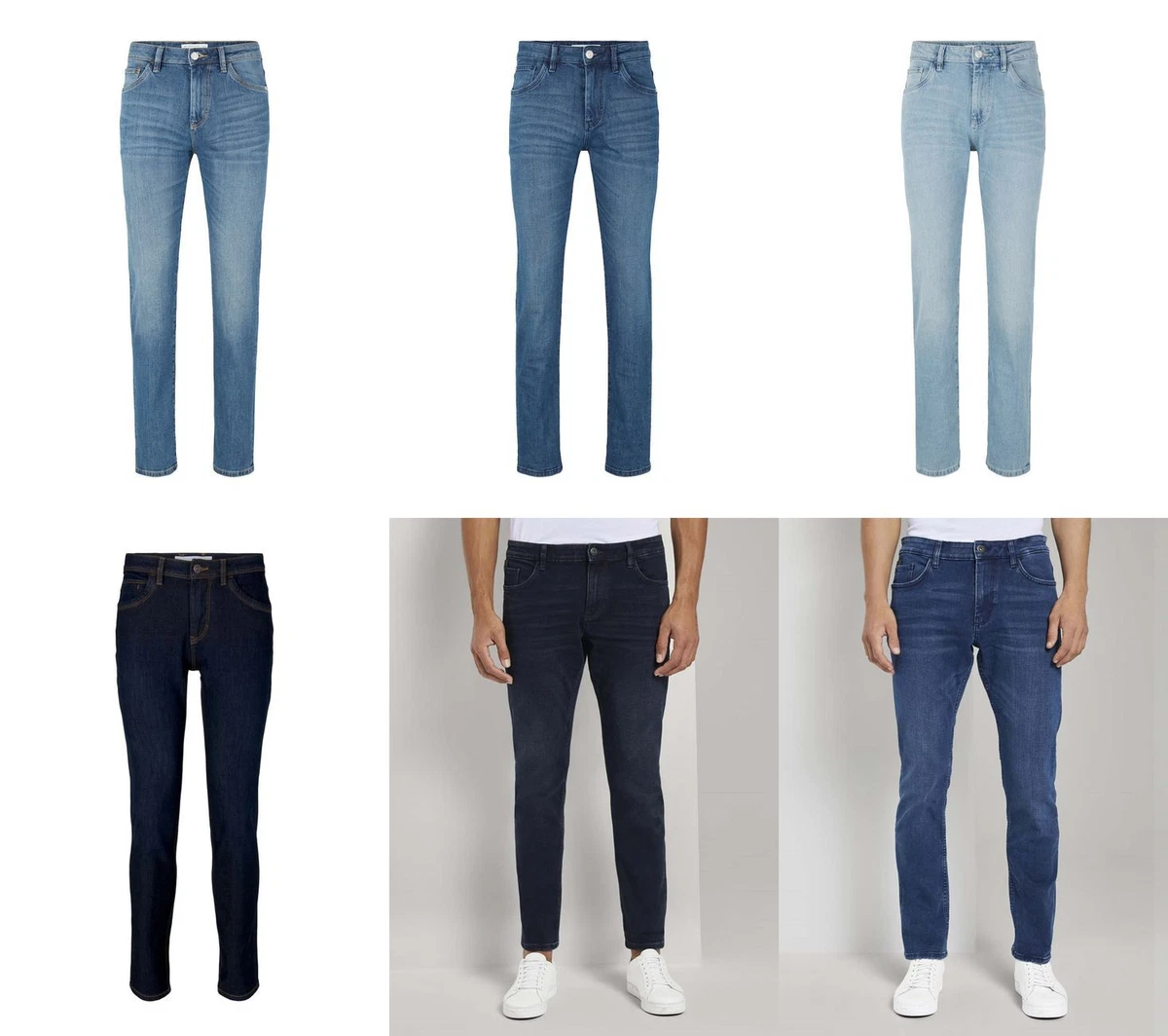 TOM TAILOR Denim Pantaloni Cargo Uomo: Slim Fit Elasticizzati In Vita, Colore Unico