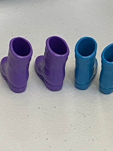 Scarpe Barbie o simili per bambole senza marchio - 2 paia di stivali. Viola E Blu - Foto 7 di 8