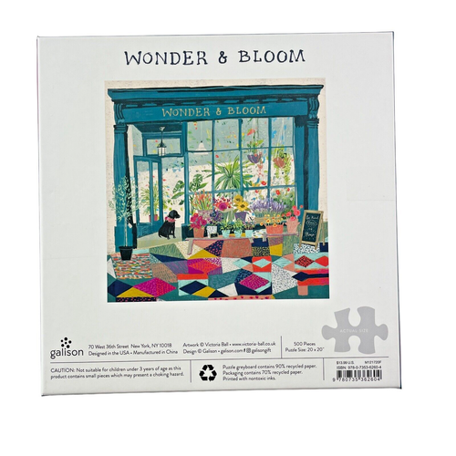 Galison Wonder & Bloom Puzzle Black Lab Dog Flower Shop 500 Pieces Valerie Ball - Picture 3 of 6