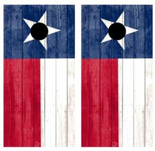 Texas State Flag Rustic Barnwood Cornhole Board Wraps FREE LAMINATION 3751