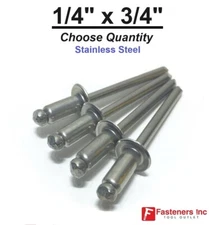 POP Rivets ALL Stainless Steel 8-12 1/4" x 3/4" Grip Range (Choose Quantity)