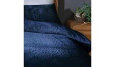 Argos Home Fleece Plain Navy Blue Bedding Set - Double (1068)