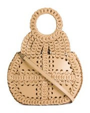 Patricia Nash Pisticci Shoulder Bag Purse SAND Woven Leather NWT So Beautiful!