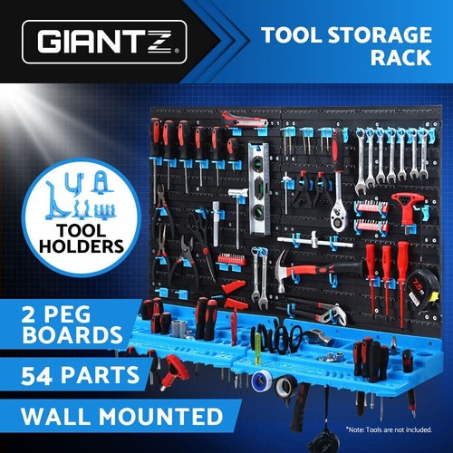 Giantz 54 Storage Bin Rack Wall Mounted Tools Organiser Peg Wall Bench Garage - Picture 8 of 8