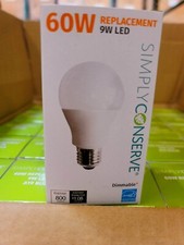 Simply Conserve 60-Watt Equivalent A19 Dimmable LED Light Bulb-50 Pack NEW