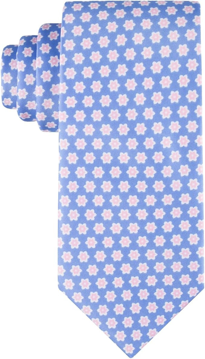 Мужской галстук Curtis в цветочек сине-розового цвета от Tommy Hilfiger- OS 3590₽
