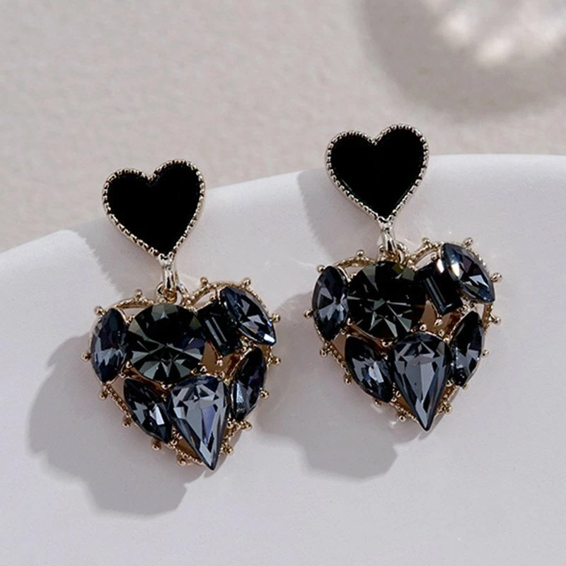 Black fashion earrings deals