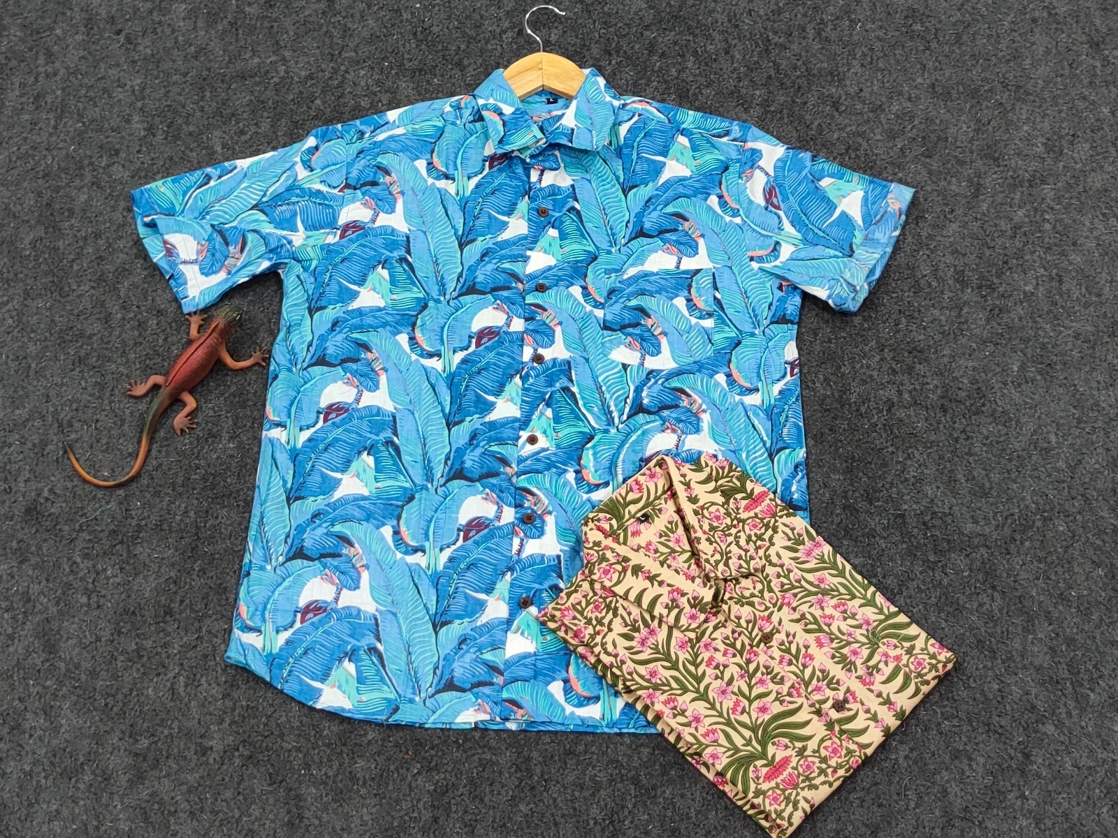 Indian Banana Leaf Print Cotton Men's Shirt Handmade Boy Party Wear Shirt XL AU