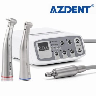 AZDENT Dental Brushless Electric Micro Motor/LED 1:5 1:1 Contra Angle Handpiece