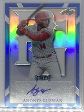 2021 LEAF PERFECT GAME METAL BLUE REFRACTOR ADONYS GUZMAN AUTO #3/30