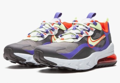 $130 Nike Air Max React 270 GS Thunder Grey/ Barely Volt CT1630-001 sz 6.5