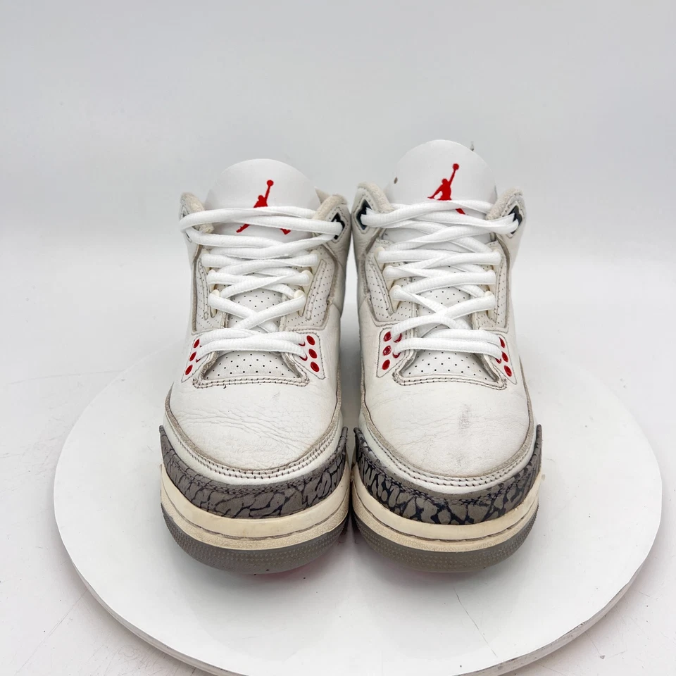 Air Jordan 3 Reimagined Youth Sz 6Y Women 7.5 DM0967-100 White Cement Black Shoe - Image 2 of 4