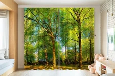 3D Painting Woods K2233 Window Photo Curtain Printing Fabric Panda 2023