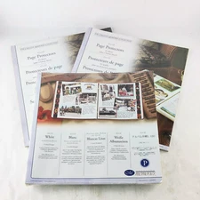 Creative Memories 12x12 Page Protectors Old Style & 15 White Scrapbook Pages Lot